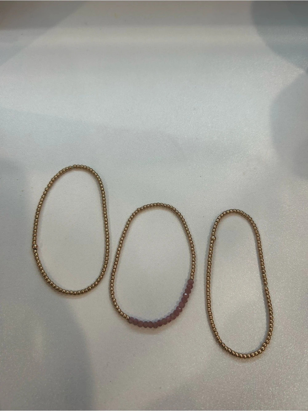 Beaded Bracelets Set in Rose Gold & Pink Like New